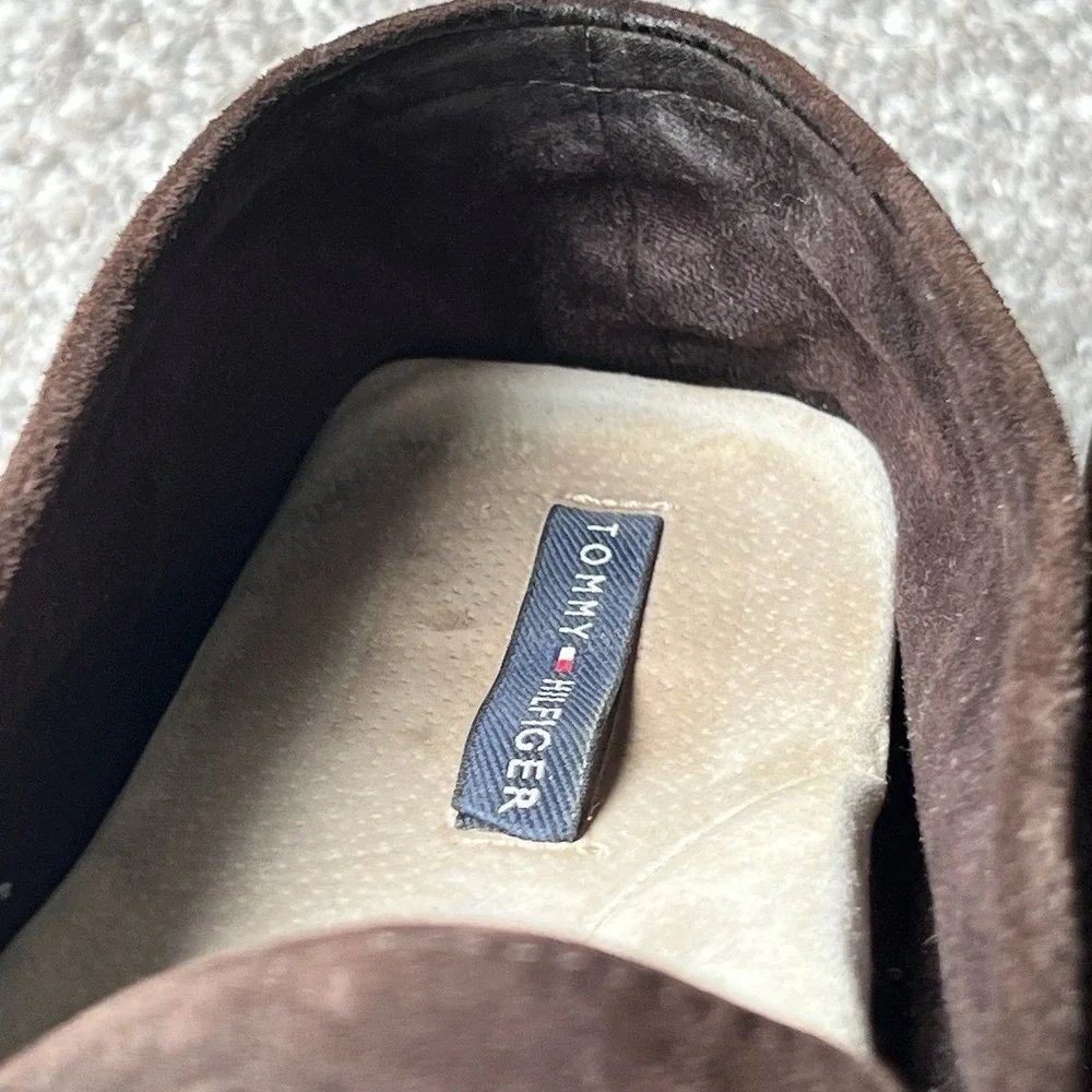 Tommy Hilfiger Womens Suede Moc Penny Loafer Boat Shoe Sz 8.5‎ Brown